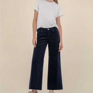 Kut from the Kloth High Rise Meg Fab Ab Wide Leg Dark Blur Corduroy Pant